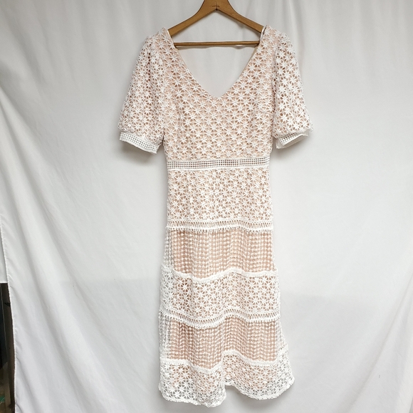 Lulus Dance With Joy Lace Midi Dress 